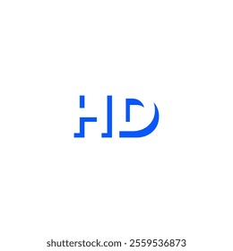 Creative HD, DH letter logo design template elements. Modern abstract digital alphabet letter logo.