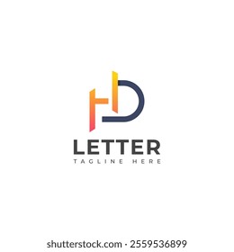 Creative HD, DH letter logo design template elements. Modern abstract digital alphabet letter logo.
