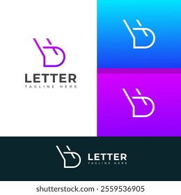 Creative HD, DH letter logo design template elements. Modern abstract digital alphabet letter logo.