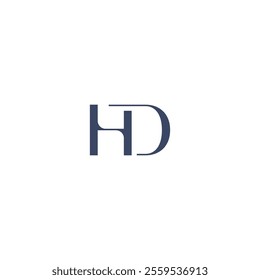 Creative HD, DH letter logo design template elements. Modern abstract digital alphabet letter logo.