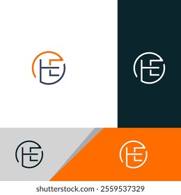 Creative HE, EH letter logo design template elements. Modern abstract digital alphabet letter logo.