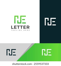 Creative HE, EH letter logo design template elements. Modern abstract digital alphabet letter logo.