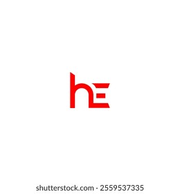 Creative HE, EH letter logo design template elements. Modern abstract digital alphabet letter logo.