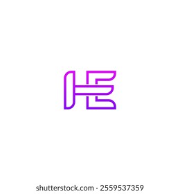 Creative HE, EH letter logo design template elements. Modern abstract digital alphabet letter logo.