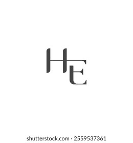 Creative HE, EH letter logo design template elements. Modern abstract digital alphabet letter logo.