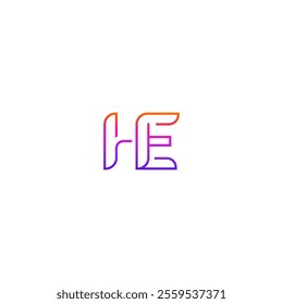 Creative HE, EH letter logo design template elements. Modern abstract digital alphabet letter logo.