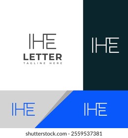 Creative HE, EH letter logo design template elements. Modern abstract digital alphabet letter logo.