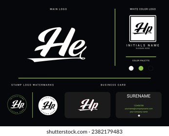 Creative He Logo, Unique He eh Logo Letter Vector Art For Your Finance or Business