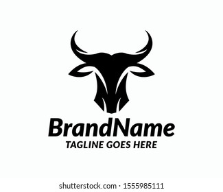 Creative Head Buffalo Bull Elegant Logo Symbol Design Illustration Vector for Company