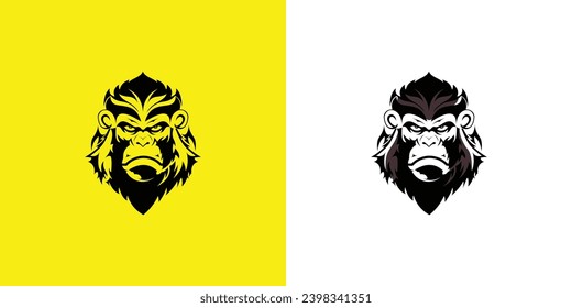 Creative head gorilla icon design template with modern style| premium vector