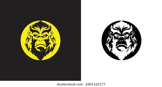 Creative head gorilla icon design template with modern style| premium vector