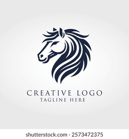 creative head horse logo, vector design