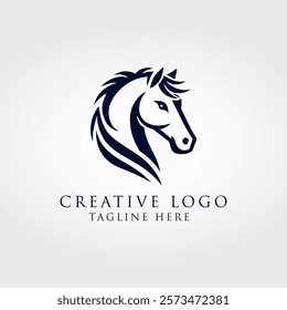 creative head horse logo, vector design