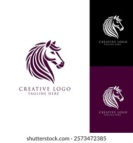 creative head horse logo, vector design