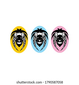 creative head lion vector logo
