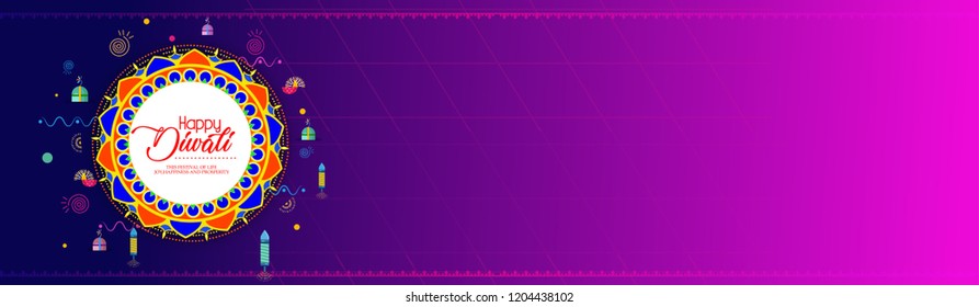 Creative header, banner or poster for Diwali with creative design illustration of  Happy Diwali, Big Sale