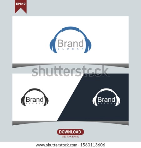 Creative headphone concept logo icon vector design