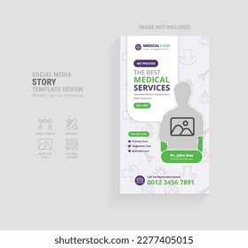 Creative Health care industry social media stories template design