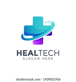 creative health care logo, pharmacy logo design vector illustration