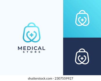 creative Health care medical logo, shopping logo