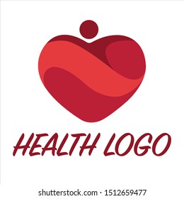 Creative health companies logo with red heart symbol.