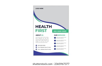 Creative Health flyer template Health poster layout vector design Layout template in A4 size
