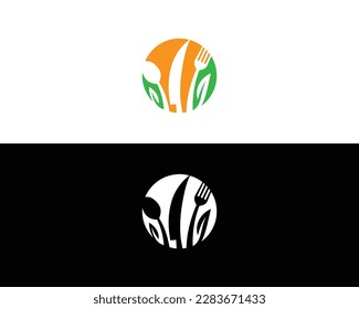 Creative Health Food Restaurant Logo Icon Design Concept Template Vector.