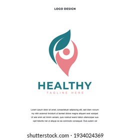 Creative health nature leaf tree icon logo design vector illustration. naturel product symbol logo design color editable