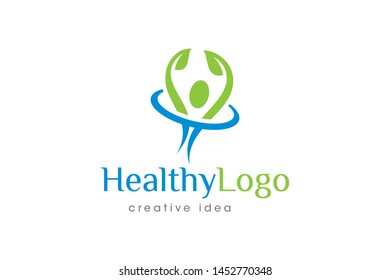 Creative Health People Logo Design Template
