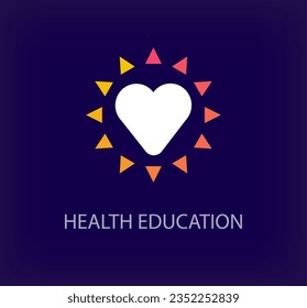 Creative health school education logo. Unique color transitions. Unique education schools corporate logo template. vector
