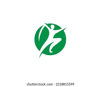 Creative Health And Wellness Logo Design With Human Life Symbol Vector Concept Template.