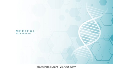 creative healthcare bio tech background with genetic life and hexagon design vector