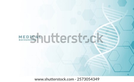 creative healthcare bio tech background with genetic life and hexagon design vector
