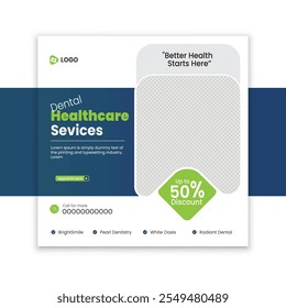 Creative Healthcare social media post, web banner template, 
