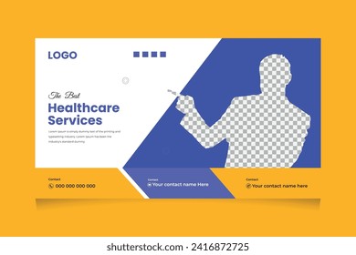 Creative healthcare web banner thumbnail, Medical concept cover, and thumbnail Design Template