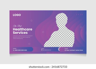 Creative healthcare web banner thumbnail, Medical concept cover, and thumbnail Design Template