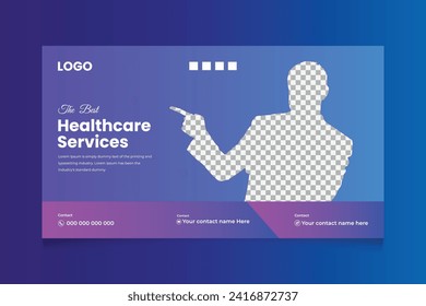 Creative healthcare web banner thumbnail, Medical concept cover, and thumbnail Design Template