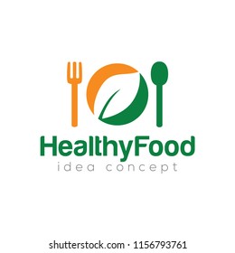 Creative Healthy Food Concept Logo Design Template