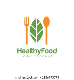 Creative Healthy Food Concept Logo Design Template