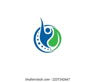 Creative Healthy Life Physiotherapy Logo Design Concept Vector Template.