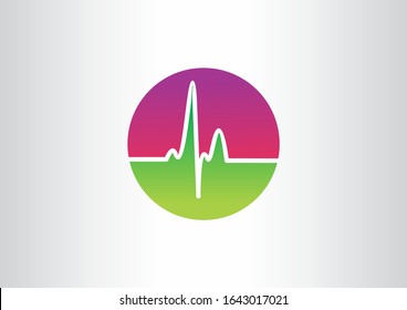 Creative Healthy and Medical concept logo. Cardio symbol.