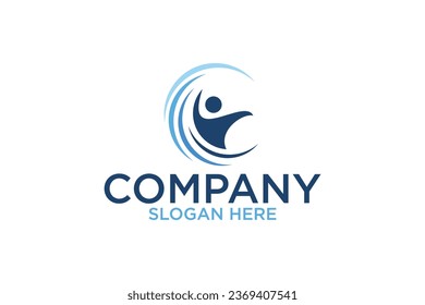 Creative Healthy People Concept Logo Design Template