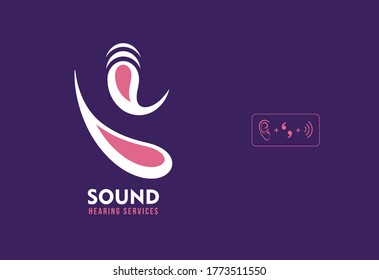 Creative Hearing Aid logo for clinic with Logo formation details