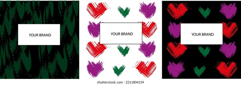 Creative heart background for brand book with copy space. Valentine day concept.