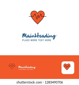 Creative Heart beat  Logo Design. Flat color Logo place for Tagline. Vector Illustration