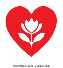 Creative Heart Blossom Vector on white background