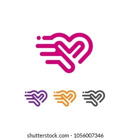 creative Heart color vector logo, love shape logo concept