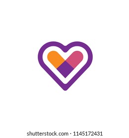 creative Heart color vector logo concept, colorful love icon vector illustration