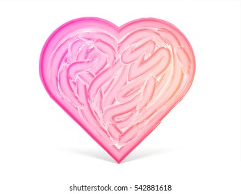 Creative Heart design made by brush strokes for Happy Valentine's Day Celebration.