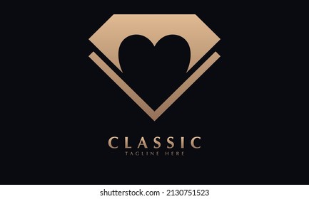 Abstrakte Vorlage für das abstrakte, kreative Herz-Diamant-Logo